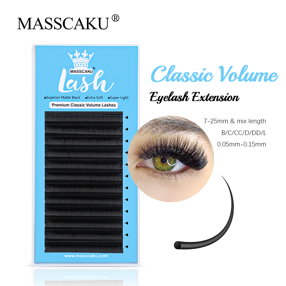 Eyelash Extensions Classic - MASSCAKU 0.05/0.07/0.10/0.15mm Classic Regular Eyelash Extension
