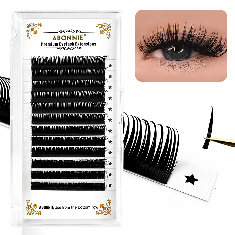 Eyelash Extensions Classic - Abonnie Wet Spikes Lashes Extensions Flat