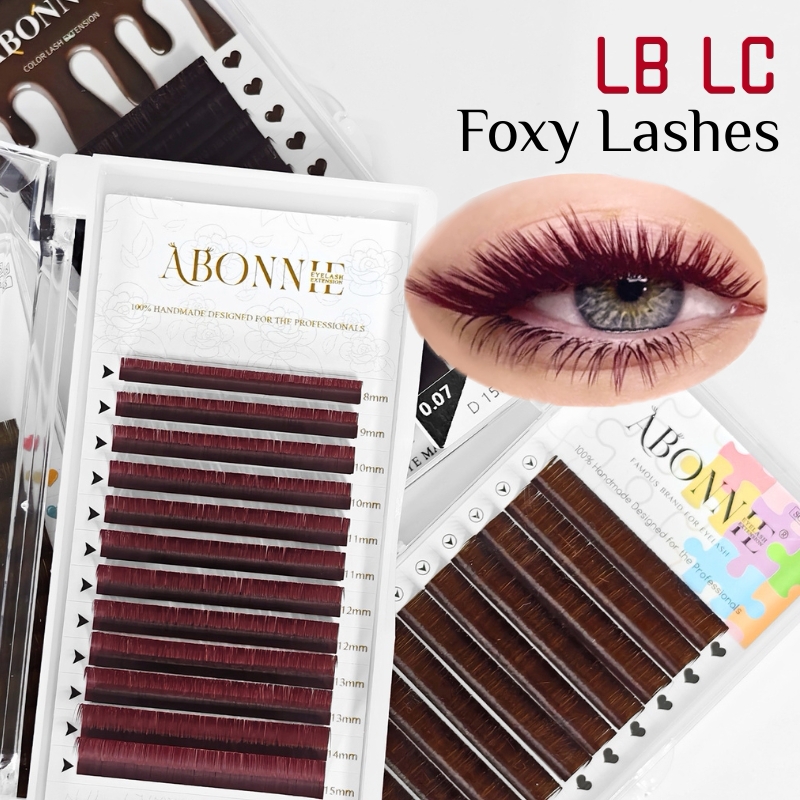 Eyelash Extensions Classic - LB LC Burgundy Lashes Wine Red