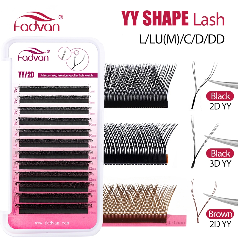 Eyelash Extension Yy - FADVAN YY/SYY Shape L/LU(M)/C/D/DD Brown Eyelashes