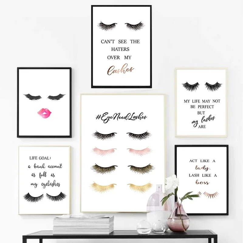 Eyelash Extension Quotes - 1pc frameless Canvas Painting Fashion Eyelashes