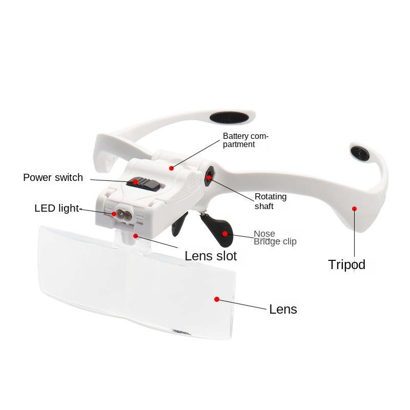 5 Lens Adjustable Magnifier Ey - Eyelash Extension Glasses 评论和价格