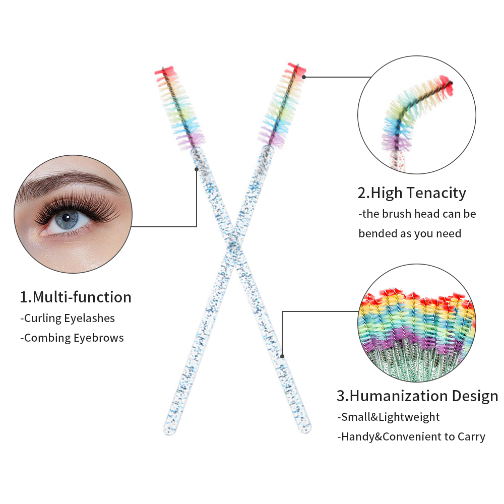 50PCS Rainbow Crystal Eyelash  - Eyelash Extension Glasses 评论和价格
