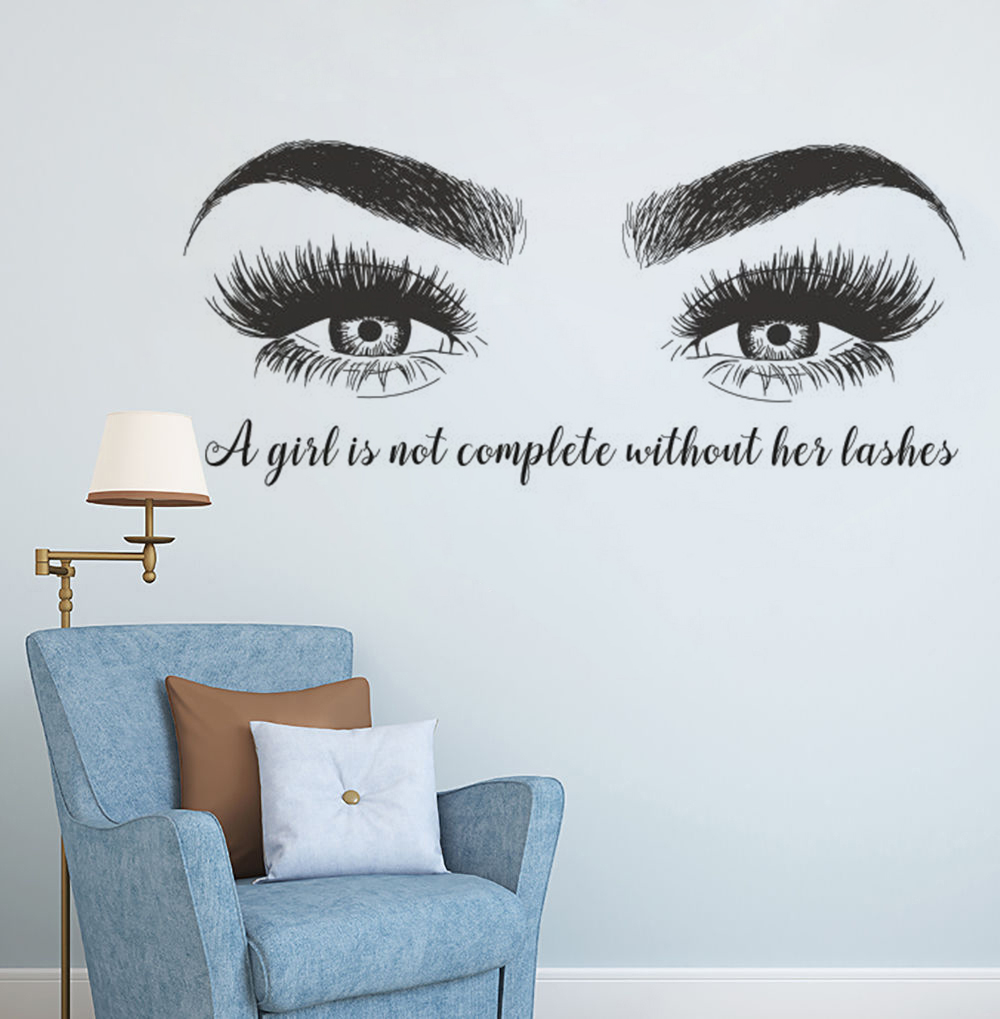 Eyelashes Eyebrows Vinyl Wall  - Eyelash Extension Quotes 评论和价格