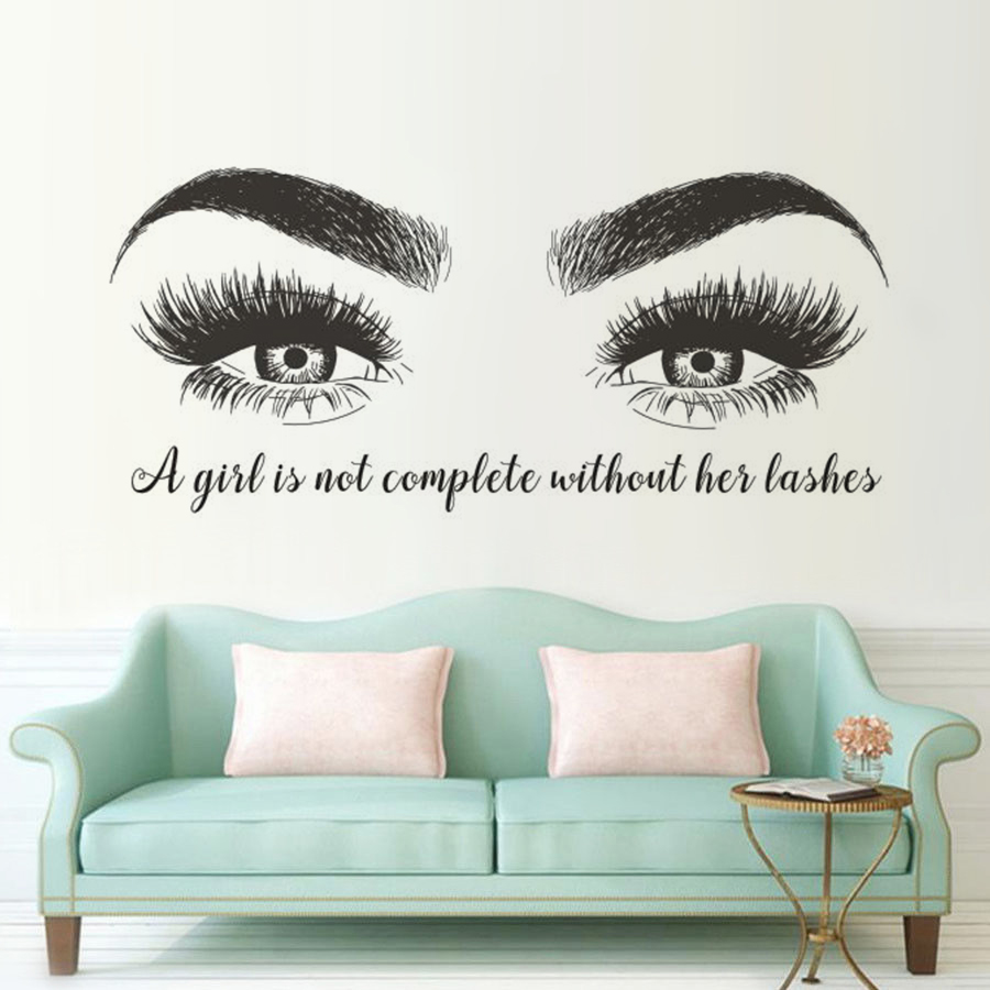 Eyelashes Eyebrows Vinyl Wall  - Eyelash Extension Quotes 评论和价格