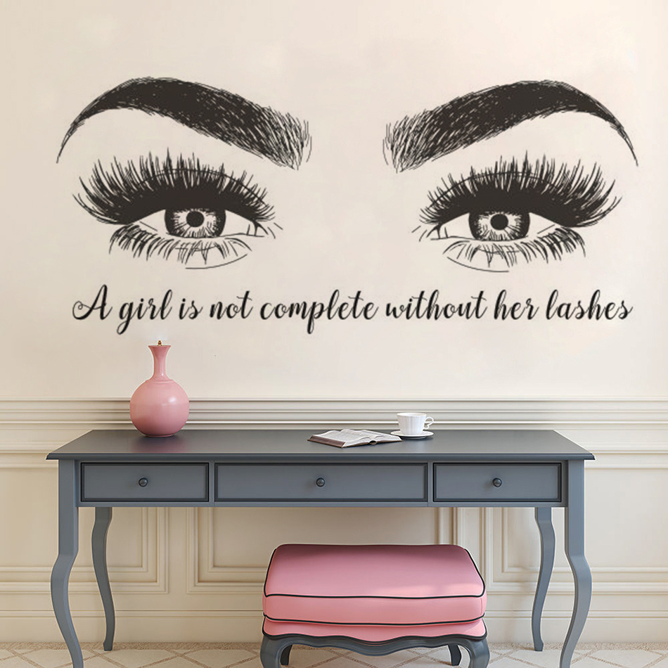 Eyelashes Eyebrows Vinyl Wall  - Eyelash Extension Quotes 评论和价格