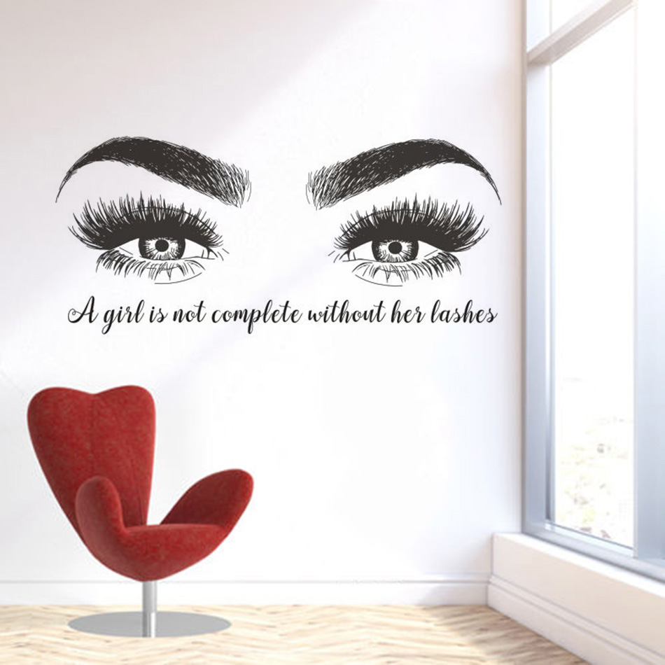 Eyelashes Eyebrows Vinyl Wall  - Eyelash Extension Quotes 评论和价格