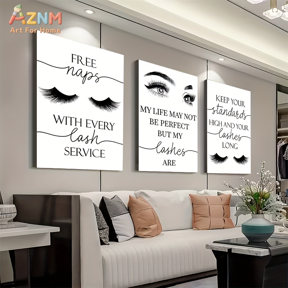 3pcs Unframed Beautiful Inspir - Eyelash Extension Quotes 评论和价格
