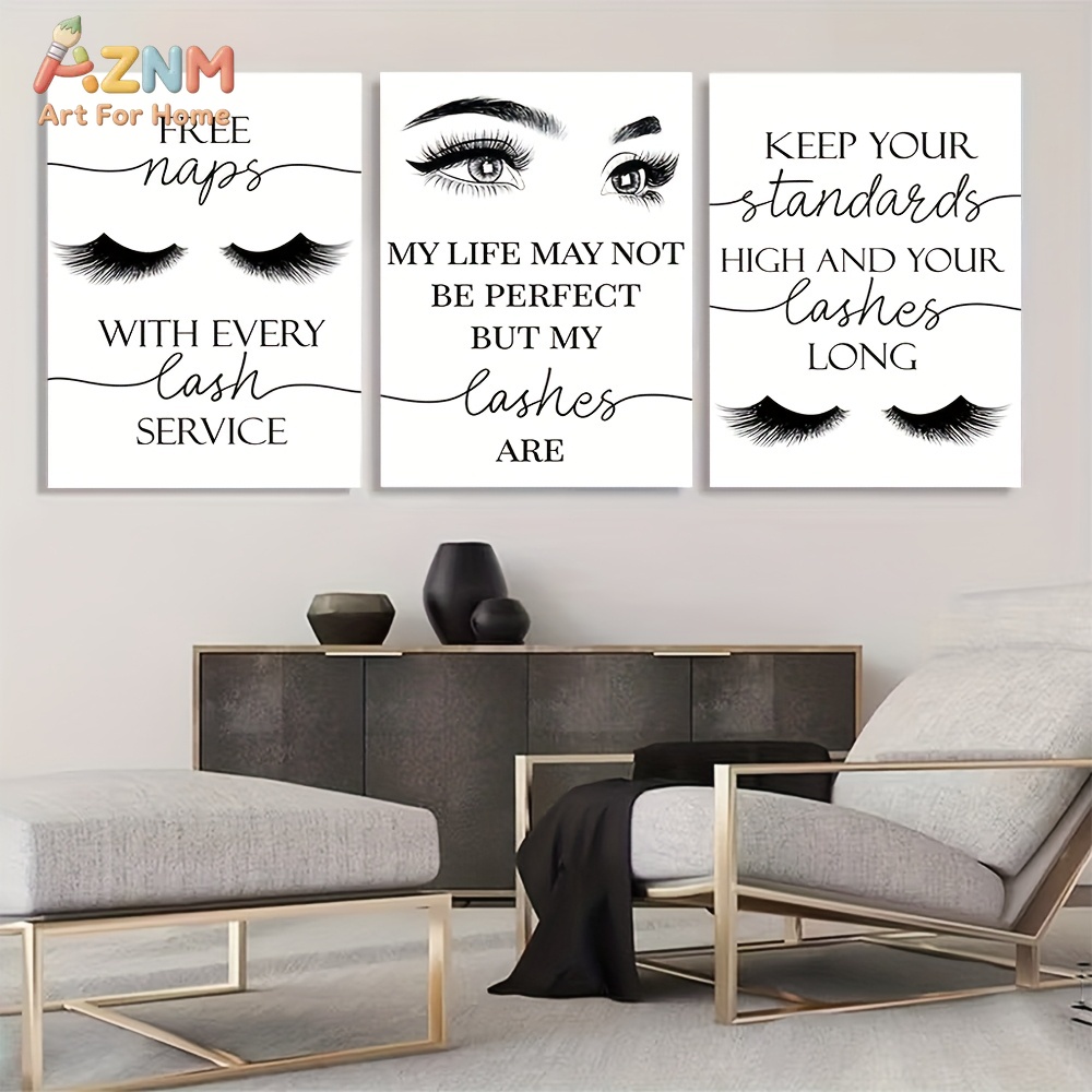3pcs Unframed Beautiful Inspir - Eyelash Extension Quotes 评论和价格