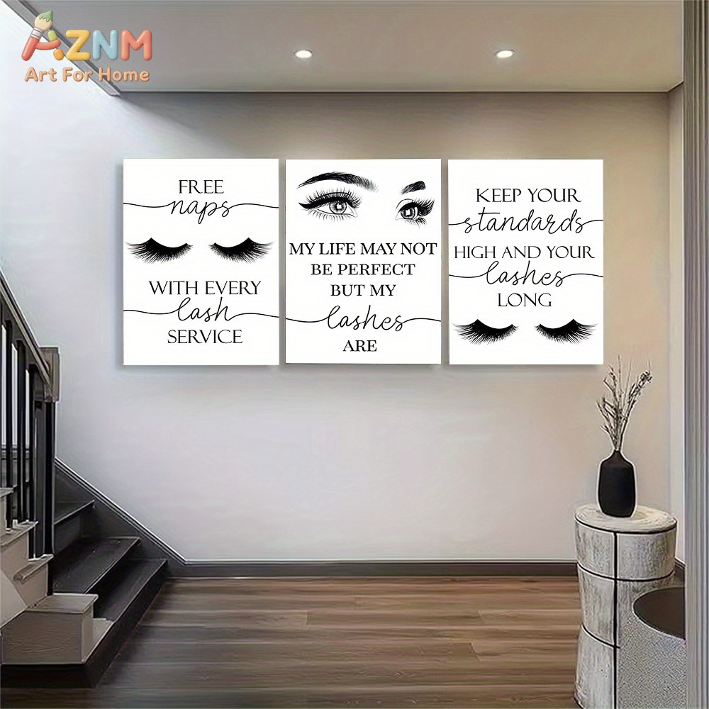 3pcs Unframed Beautiful Inspir - Eyelash Extension Quotes 评论和价格