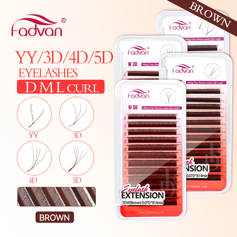 FADVAN Brown 4D/3D/5D lashes W - Eyelash Extension Yy 评论和价格