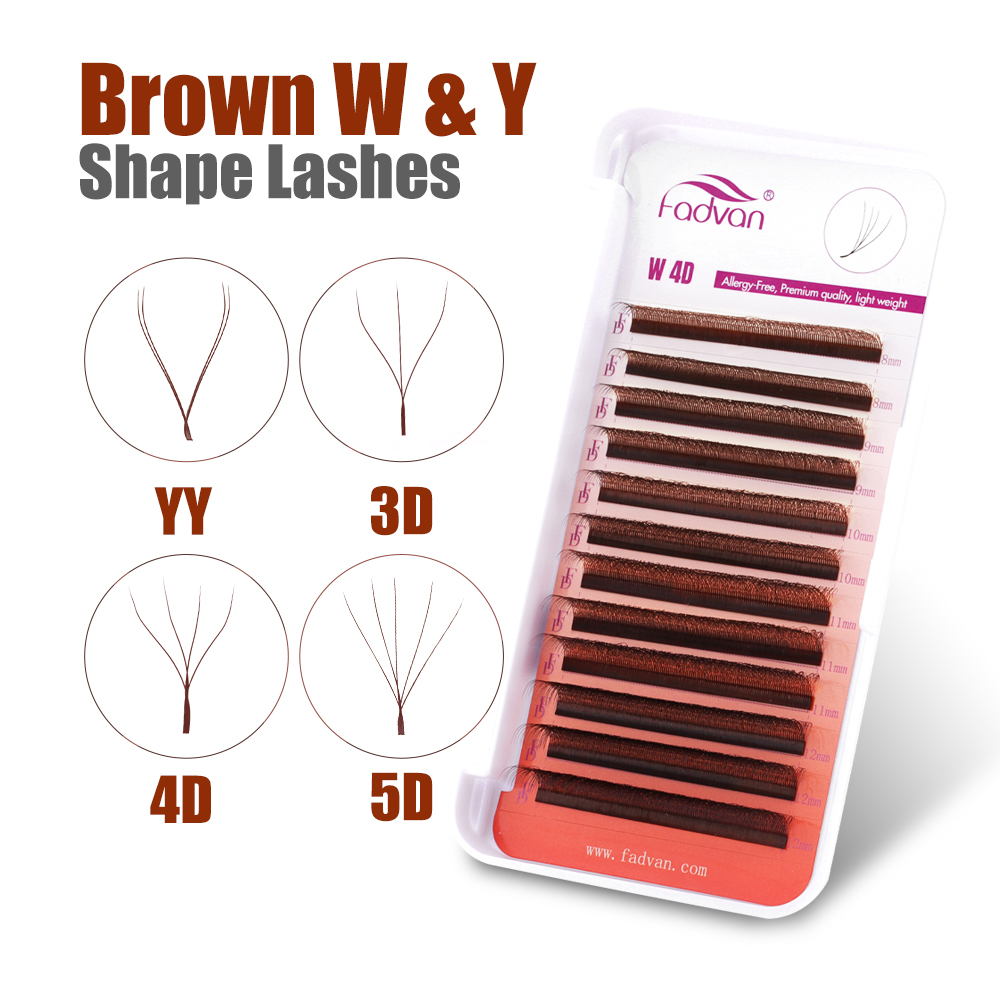 FADVAN Brown 4D/3D/5D lashes W - Eyelash Extension Yy 评论和价格