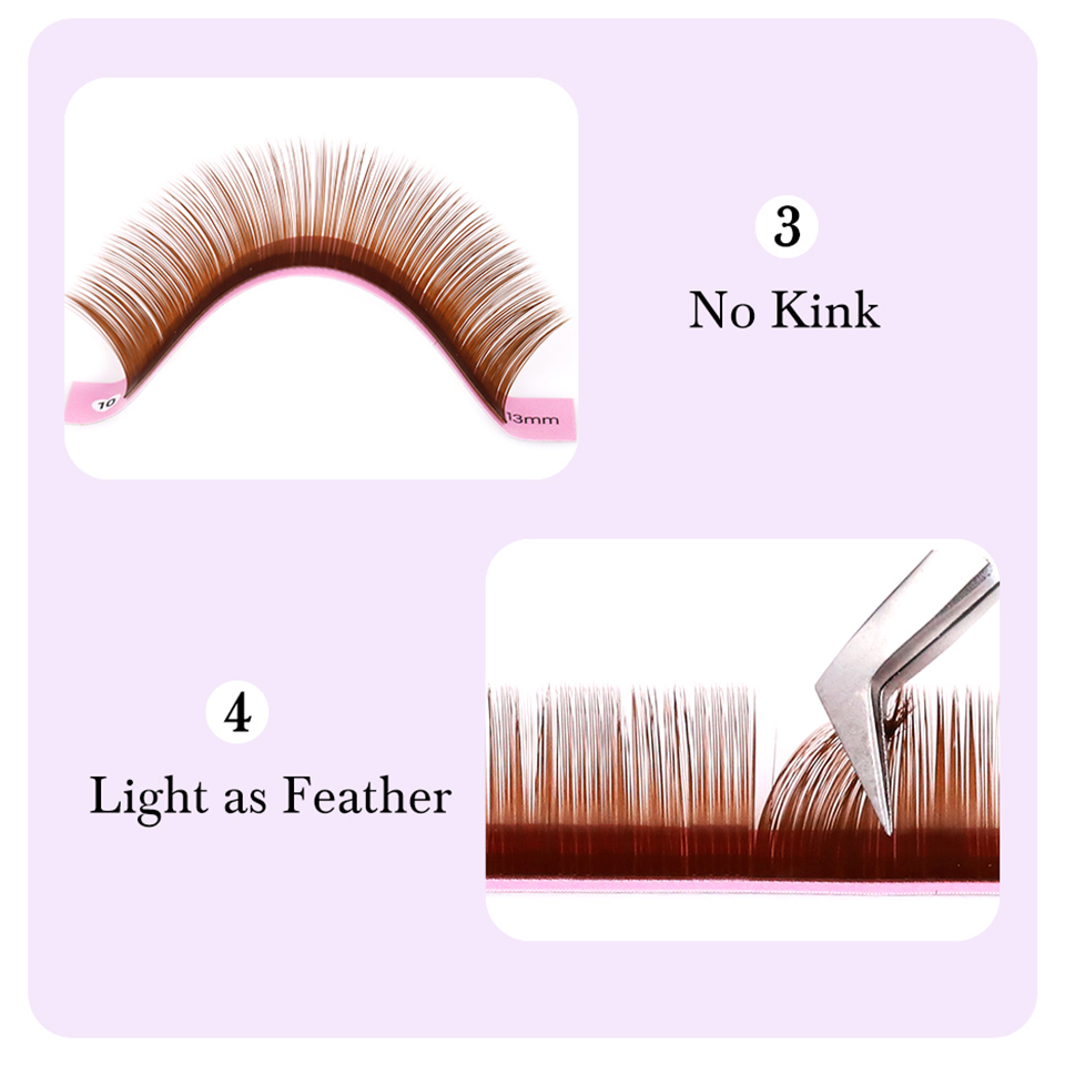 Cocoa Chocolate Brown Eyelashe - Eyelash Extensions Classic 评论和价格